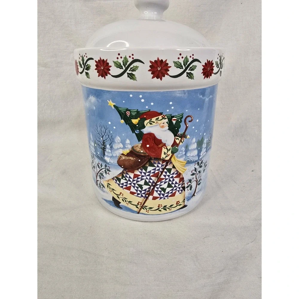 Heartwood Creek By Jim Shore‎ Christmas Cookie Jar 2003 EUC